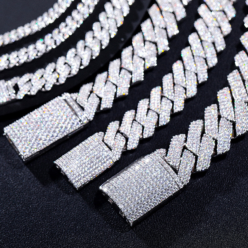 10 MM Cuban Link Bracelet - Dual Row D VVS Moissanite / Custom Order