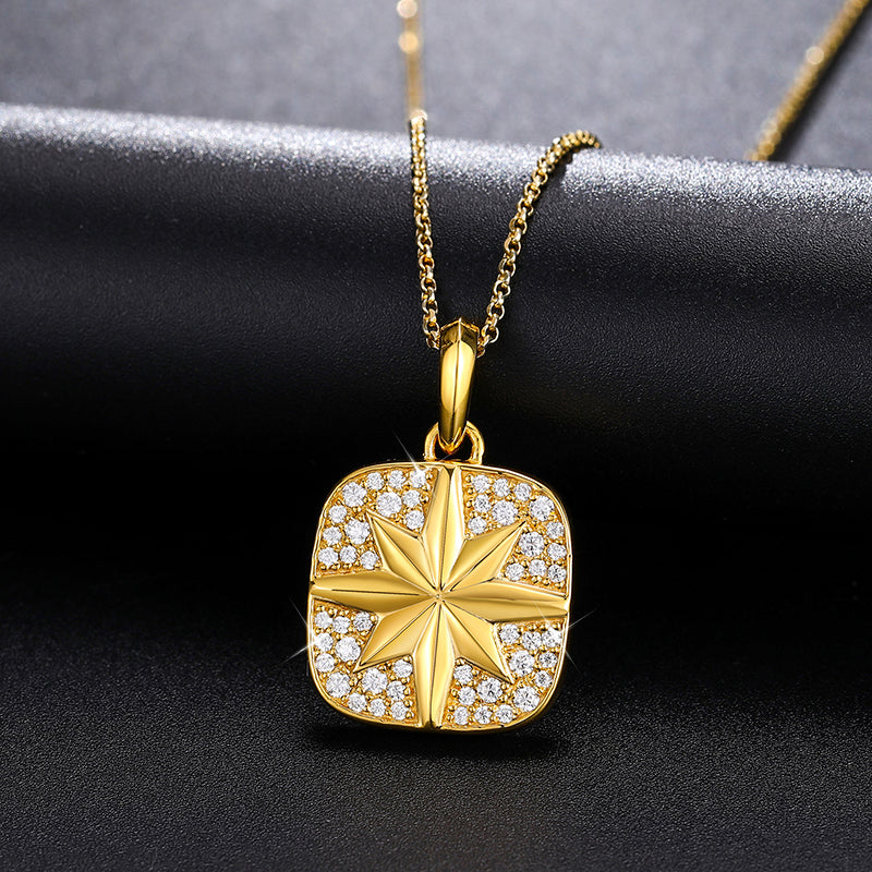 Moissanite Compass Pendant