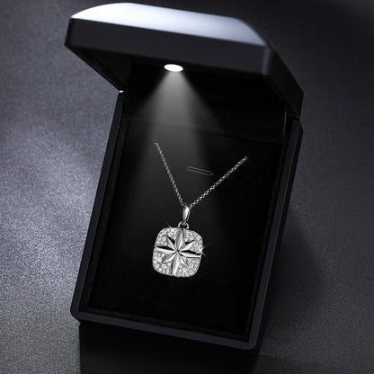 Moissanite Compass Pendant