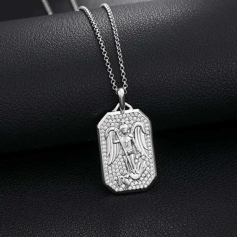 Moissanite angel pendant