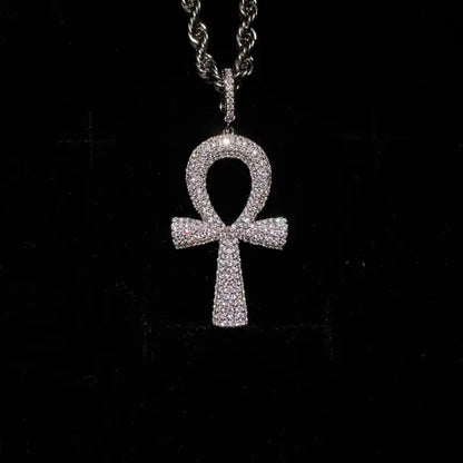 Moissanite ankh cross pendant