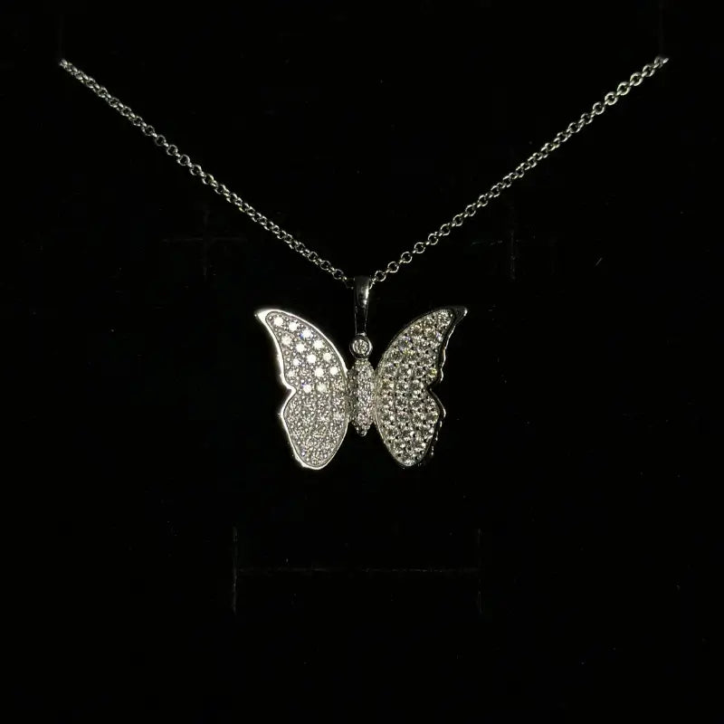 Moissanite butterfly pendant