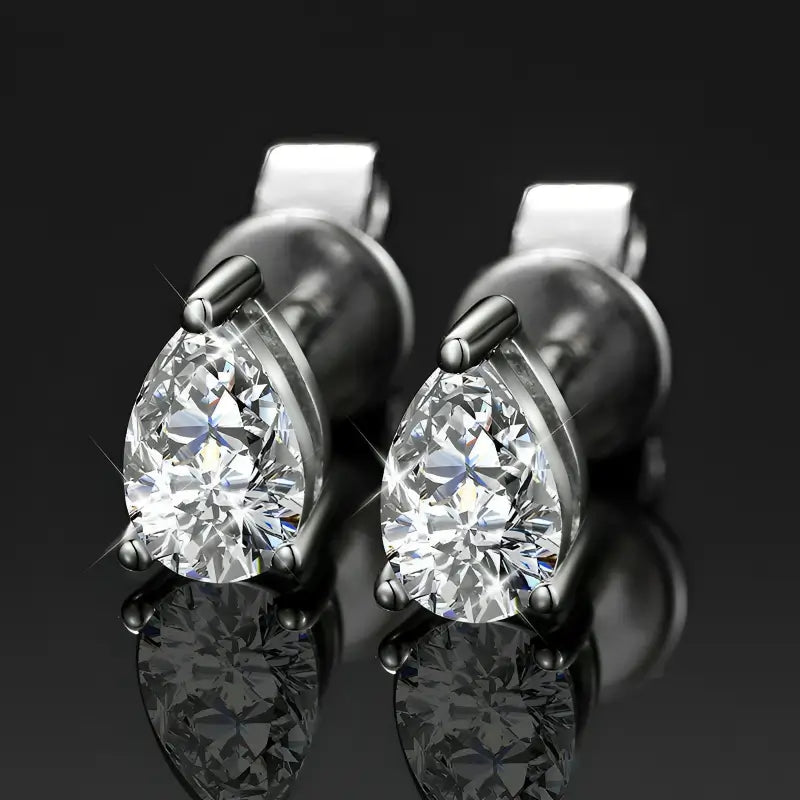 Moissanite pear earrings