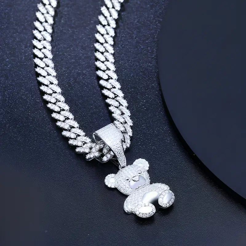 Moissanite pookie bear pendant