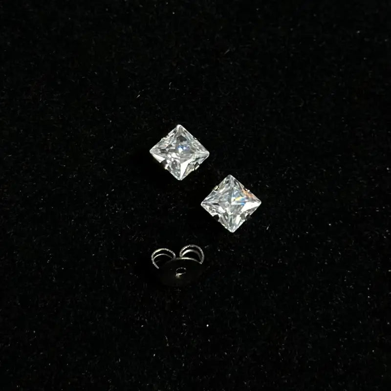 Moissanite princess cut stud earrings