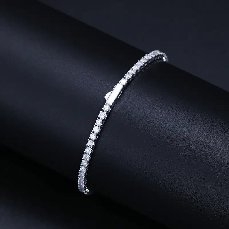 Moissanite silver tennis bracelet 2mm