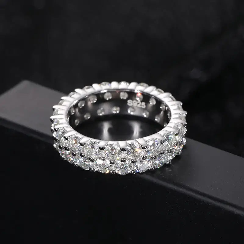 Collection of unisex moissanite silver rings