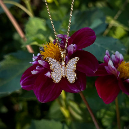 beautiful butterfly pendant with flower