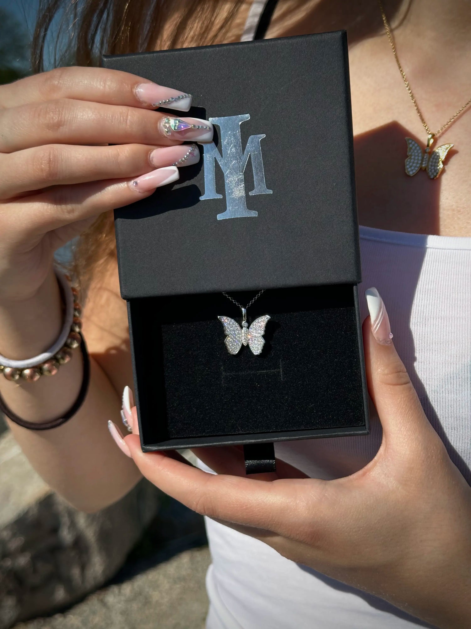 butterfly pendant arrives in a stylish box