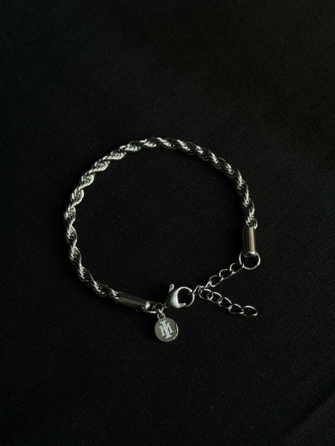 silver rope bracelet for men