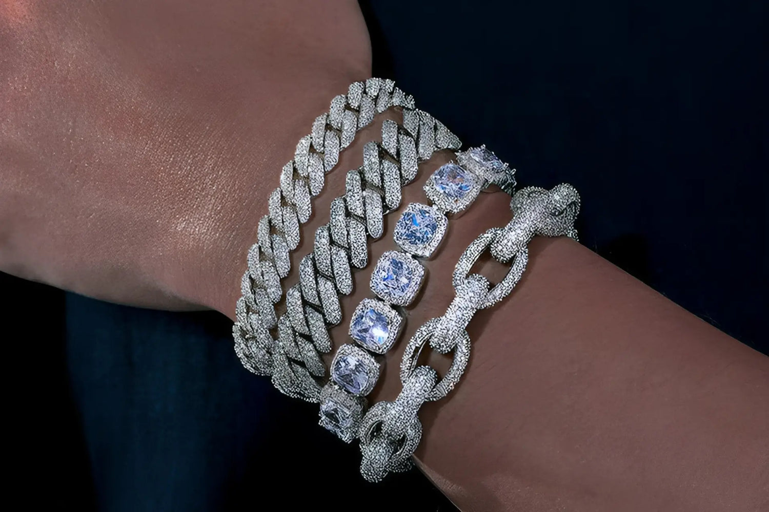 unisex moissanite silver bracelets collection